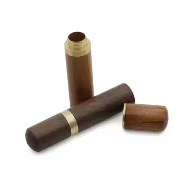 DIY hand sewing needle storage tube Sandalwood needle storage device Needle storage tool Syringe storage box anti-rust wooden tube