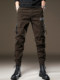 Autumn and Winter Trendy American-Style Paratrooper Cargo Pants for Men, Trendy Brand Coffee-Colored Pants, Men's Functional Long Pants, Men's Casual Pants