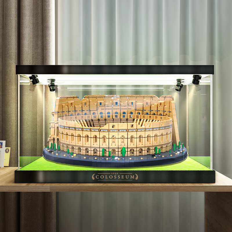 Chuandi Display Box Suitable for Lego 10276 Colosseum Building Blocks Dust Cover Acrylic Storage Box with Light