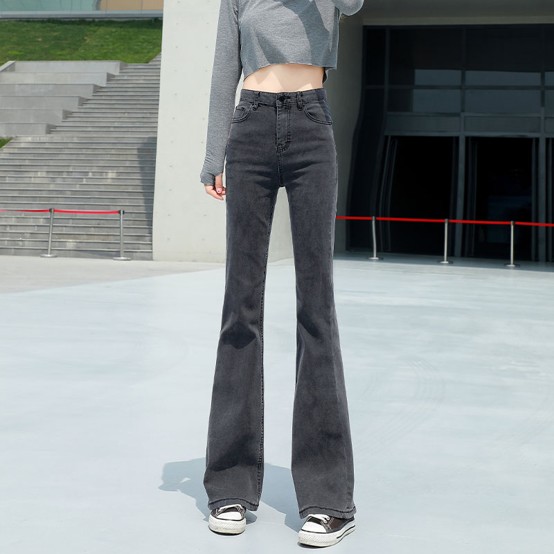 mularsa microlao jeans woman 2021 fall new Korean version with high waist pituitary elastic body horn pants