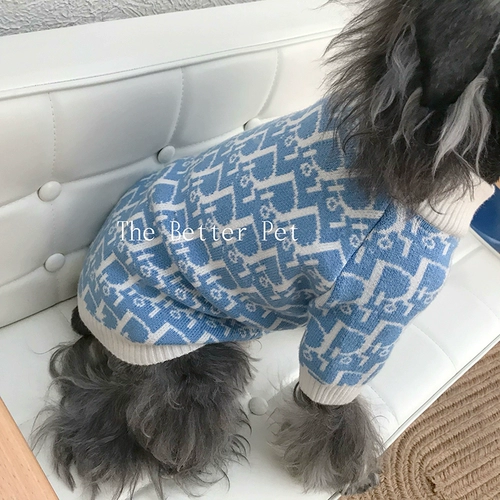Модная бренда для любимой одежды осень и зимний шнаузер борьба с птицами медведь плюшевый щенок теплый свитер собаку густая одежда густая одежда