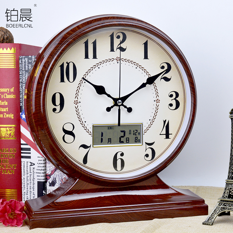 Platinum European style vintage grandfather clock pastoral living room clock creative watch bed head clock bedroom mute table clock quartz clock