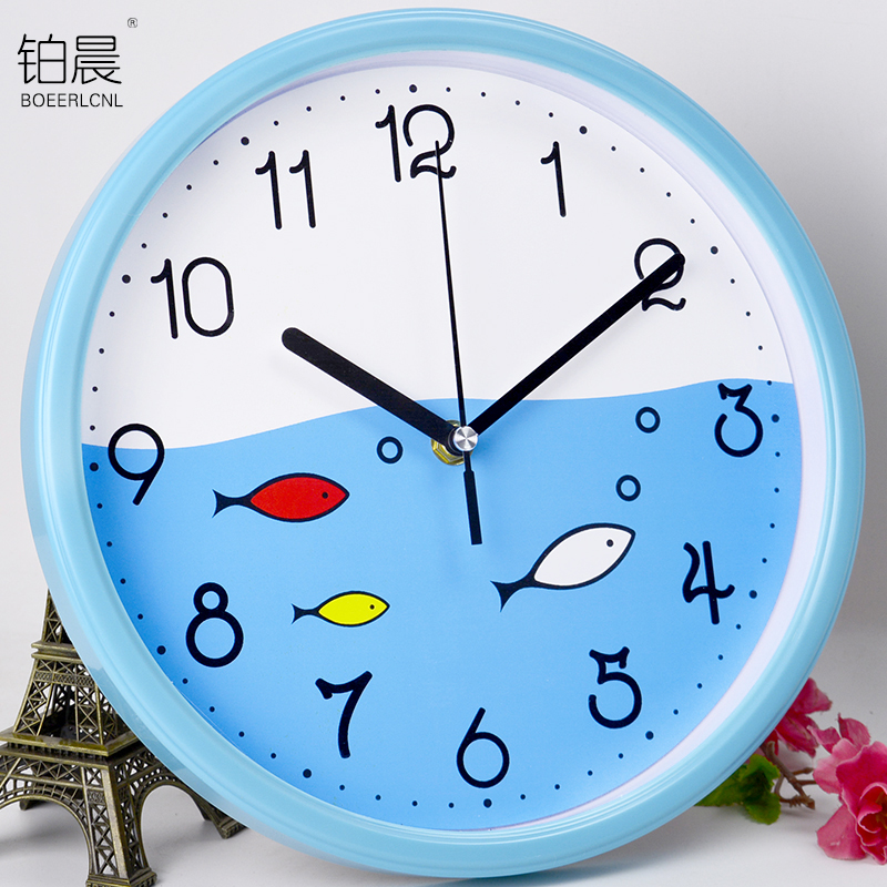 Bo Chen silent cartoon wall clock living room clock cute children's wall watch kindergarten cartoon clock quartz clock