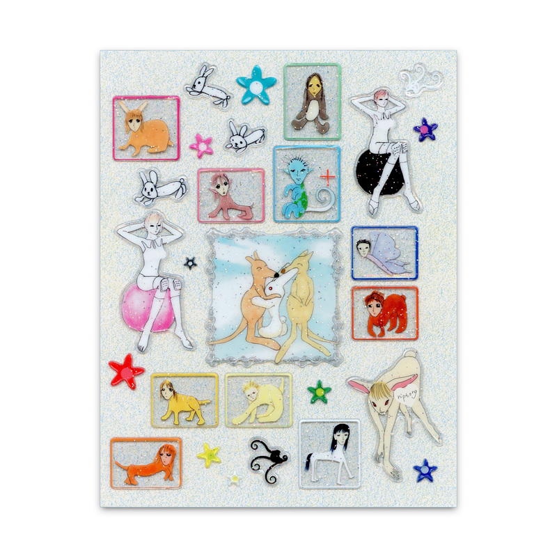 Niptong Animal Friends Rabbit Girl Yoga Transparent Glitter 3D Bubble Stickers Niptong Animal Friends Rabbit Girl Yoga Transparent Glitter 3D Bubble Stickers