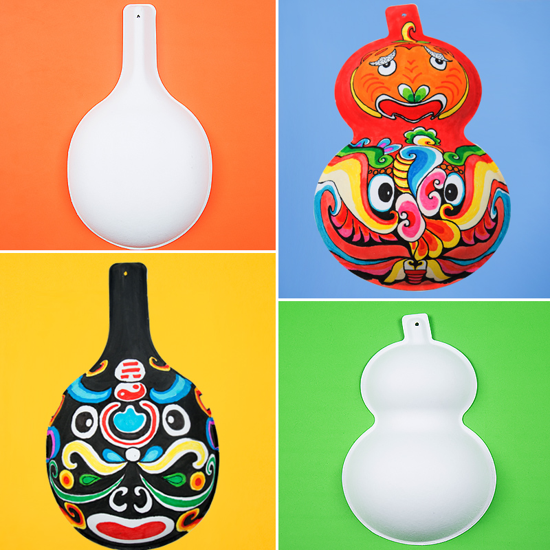 Horse Spoon Gourd Pulp Mask Children Handmade Diy Painting Graffiti Hand Painted Fine Art Material Painted Toy Facebook