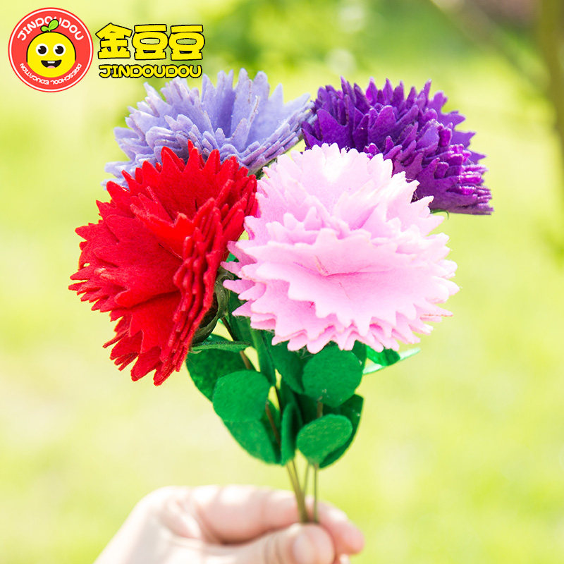 Mother's Day Cornell Flower Bouquet Diy Material Bag Unwoven Cloth Handmade Gift Kindergarten Children Creative
