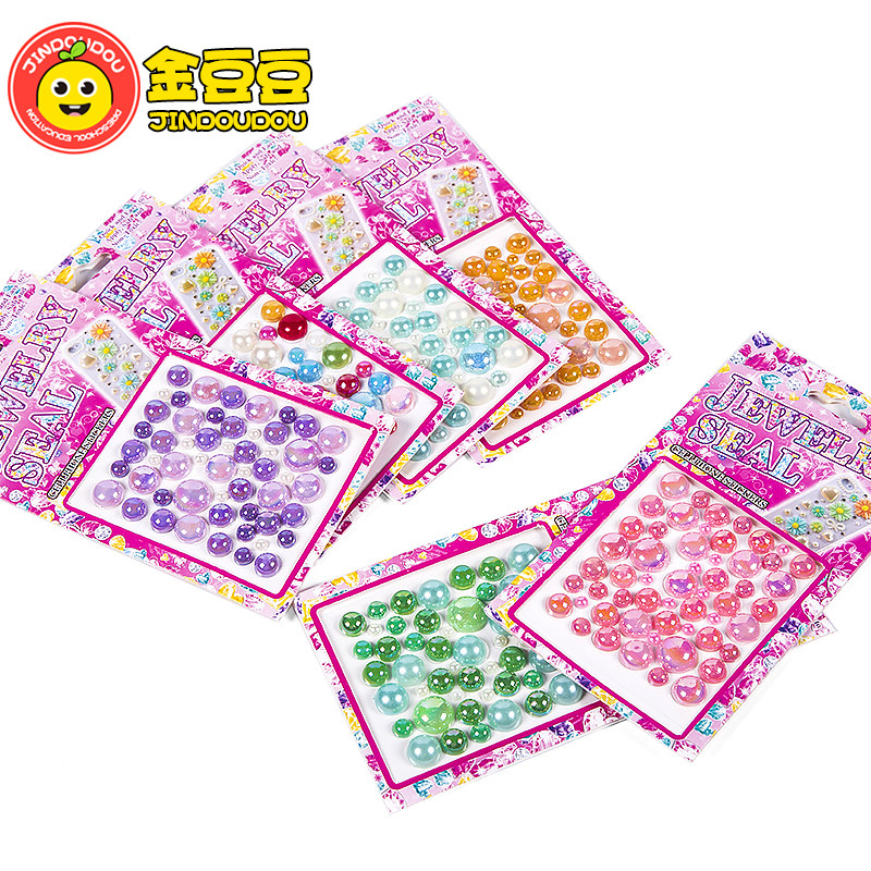 Diamond sticker Jewelry Sticker Crystal Diamond Stick Bright Drill Children Handmade Diy Acrylic Sticker Water Drill Pearl Paste