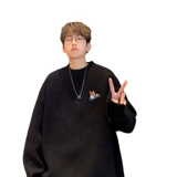 Демисезонный трикотажный шерстяной свитер для школьников, подходит для подростков, оверсайз, круглый воротник