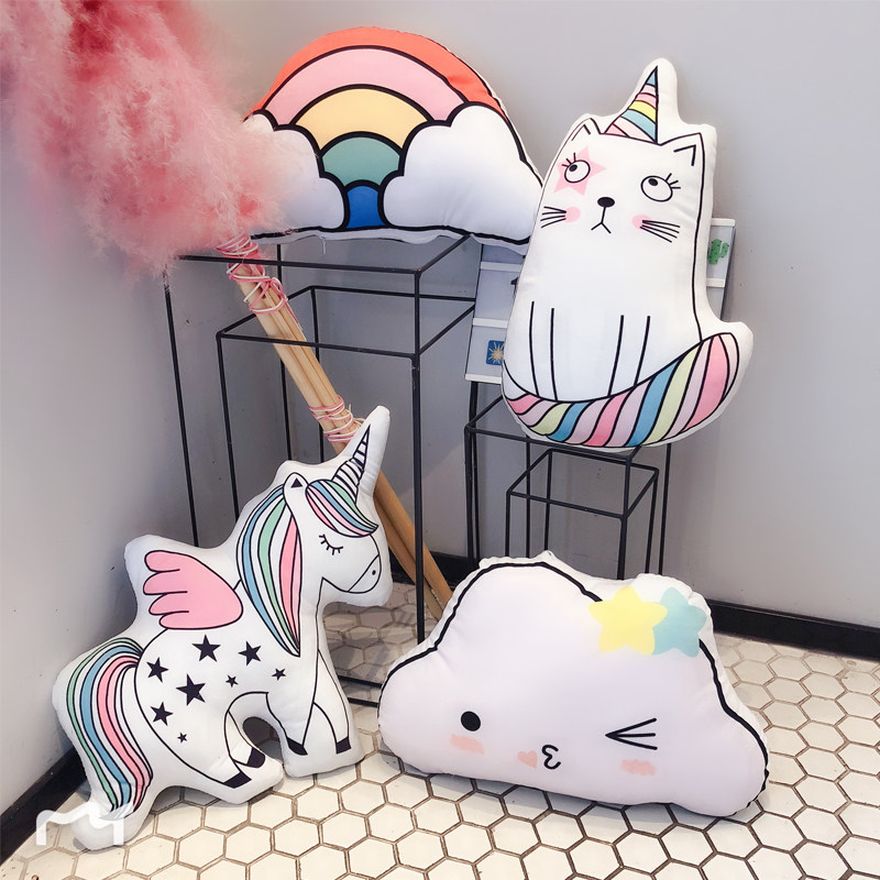 INS cute cartoon network red girl heart simulation rainbow office nap sleeping bed on the car sofa cushion