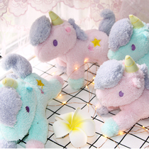 Cute super cute double neutron star unicorn cartoon sucker car bag bag small pendant doll plush toy paparazzi
