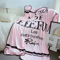 Japan-ROK English Alphabetical Air Conditioning Blanket Coral Suede Blanket Flannel Blanket Bed Linen Nap Single Towel Thin Quilt