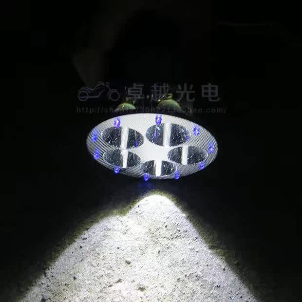 Đèn pha đạp xe điện bóng đèn xe máy led WISP sửa đổi đèn flash vượt qua Qiao Ge Xun Ying phía trước 12 v nổ sáng - Đèn xe máy đèn siêu sáng cho xe máy