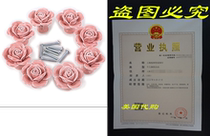 8PCS White Pink Ceramic Vintage Floral Rose Door Knobs Hand