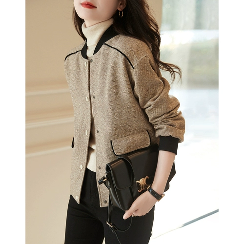 Шерстяное пальто, демисезонная куртка, бейсбольная форма для отдыха, в стиле Шанель