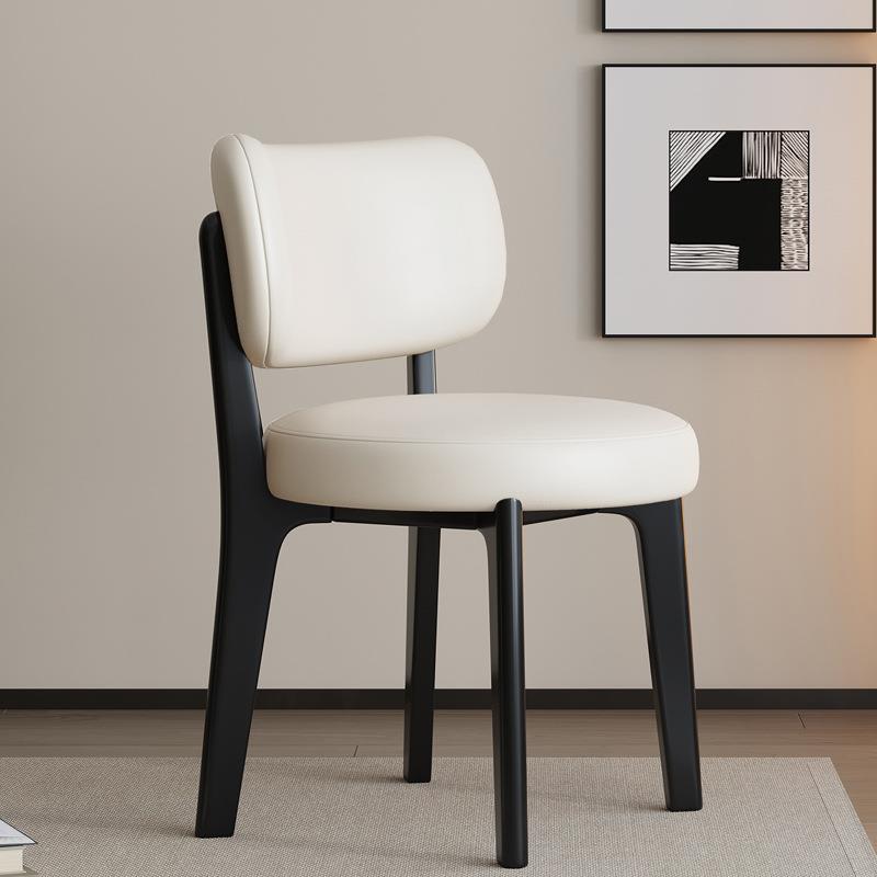G30 Sharp-Edged Chair, Nordic Modern Minimalist Solid Wood Chair with Cushion, Italian Light Luxury Designer Backrest Chair for Small Spaces