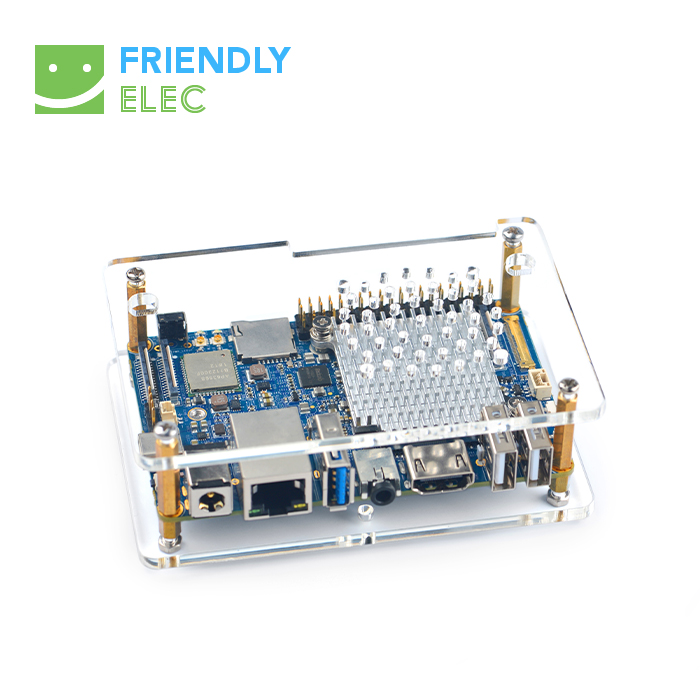 The transparent acrylic bracket is suitable for friendly NanoPC-T3 Plus T4