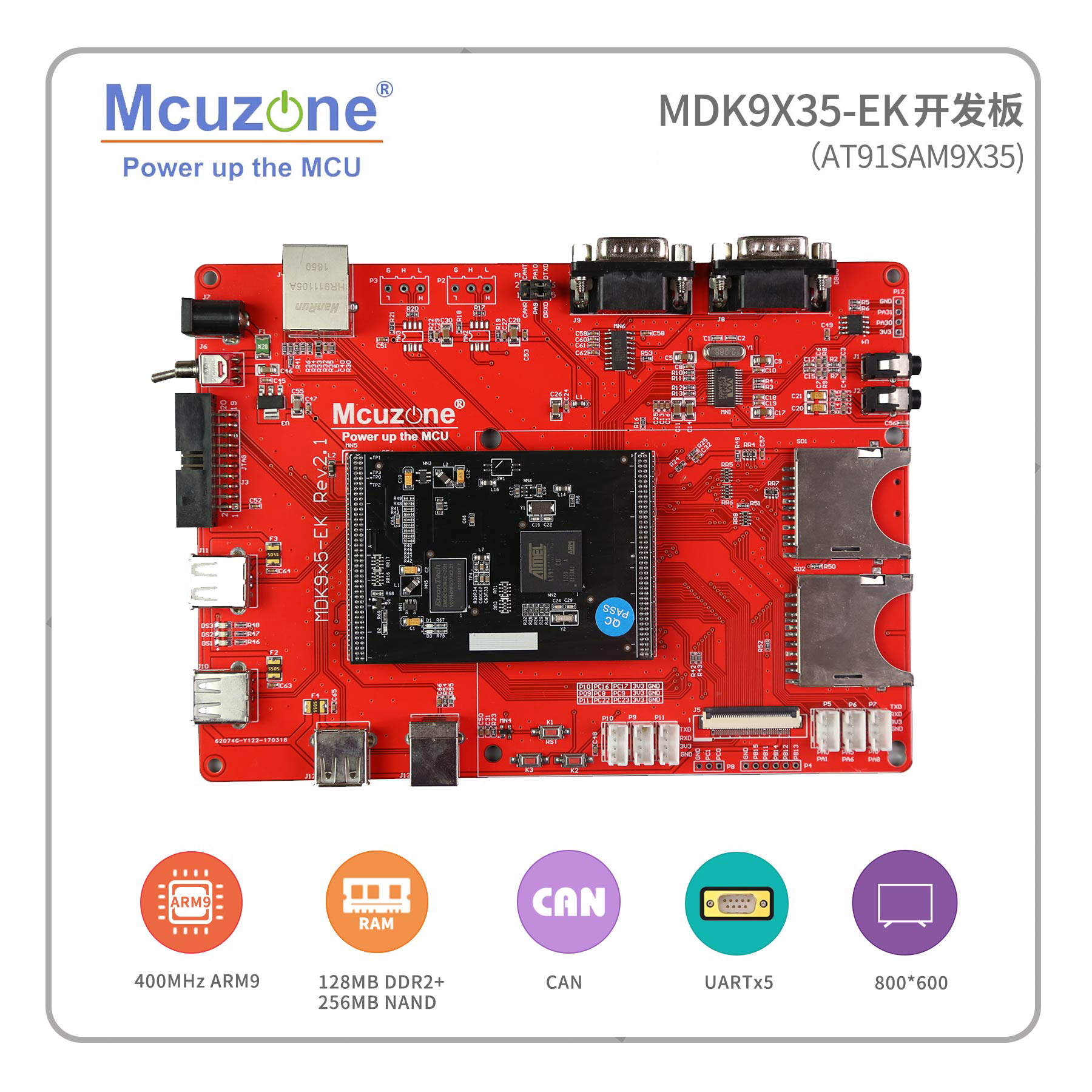 MDK9X35-EK-T43 development board LCD AT91SAM9X35 SAM9X35 9X35 5 serial ports