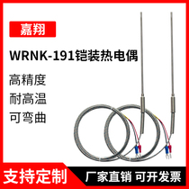 K型铠装热电偶WRNK-191探针温度传感器PT100 E J热电阻探头高精度