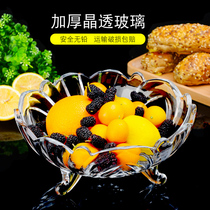Glass fruit plate living room coffee table Creative modern household crystal plate candy personality transparent large tray