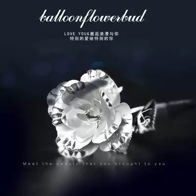 Creative rose pure foot silver 24k rose bouquet Christmas gift for wife and girlfriend birthday decoration Tanabata