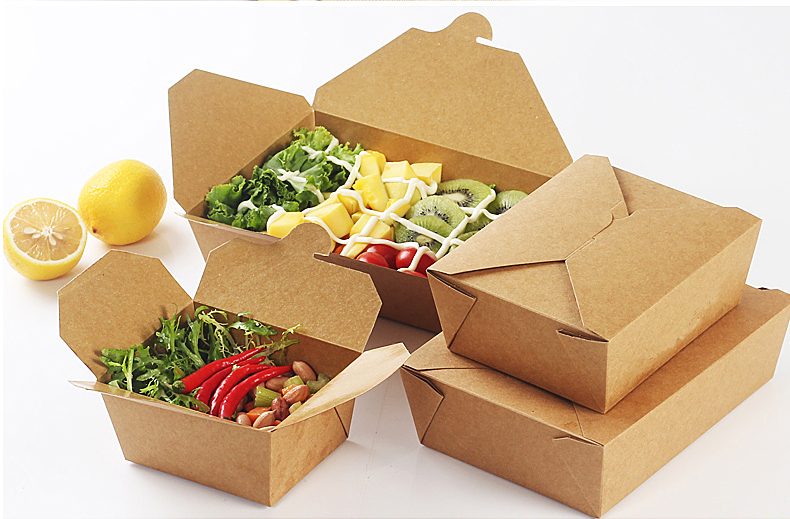 Paper Butler Hộp giấy ăn trưa Hộp thức ăn nhanh dùng một lần Hộp đóng gói Takeaway Hộp Bento Hộp cơm trưa hình chữ nhật 100 - Hộp cơm điện sưởi ấm hộp hâm nóng thức ăn lock&lock
