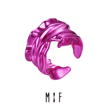 MIF New Day Luo Qi series pleated silk ring female curl edge high sense light luxury opening design ring