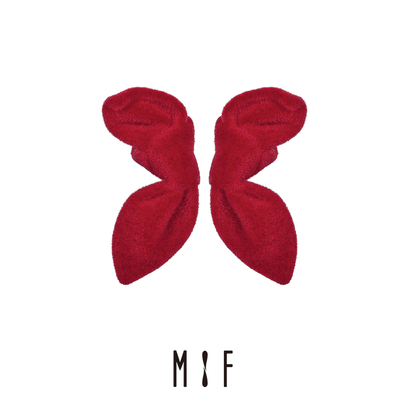 MIF 21AW capsule series Butterfly - bowed nylon planting small earrings unique niche earrings new