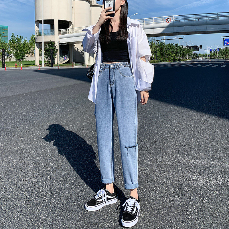 The New Summer 2022 summer thin light tube loose and lean old Harlan pants