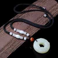 Натуральный защитный амулет из нефрита, пряжка, мужская подвеска, ожерелье из белого нефрита, оберег на день рождения, аксессуар