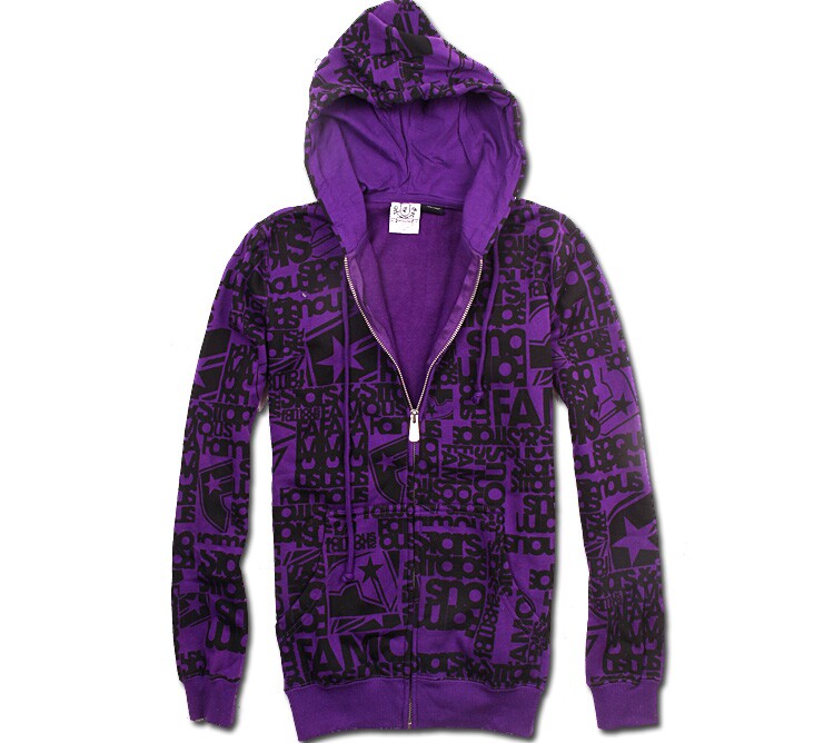 Score This! Luxe Purple Print Fleece Hoodie – Exclusive Foreign Trade Steal - Detail image 2
