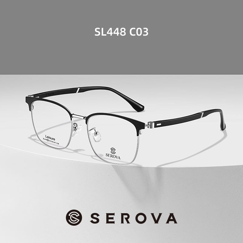 Schlovar men and women with anti-blue-ray business glasses female with myopia glasses can be matched with eyebrow wire frame large face glasses