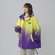 ເສື້ອຍືດສີ Gradient ສໍາລັບແມ່ຍິງ 2024 ພາກຮຽນ spring fat mm ນັກຮຽນຂະຫນາດໃຫຍ່ວ່າງສີ block hooded baseball jacket
