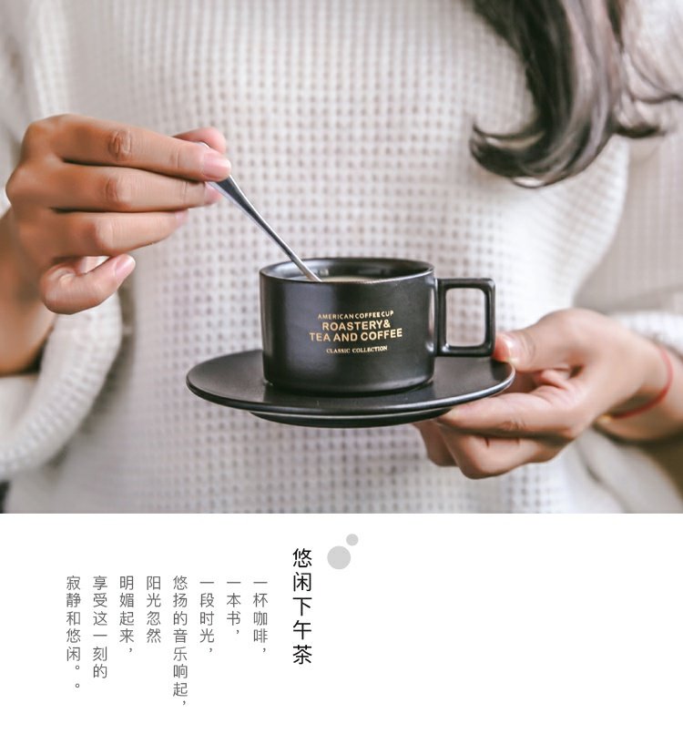 Ý tập trung buổi chiều Teacup Cà phê châu Âu và Mỹ Cup cà phê gia đình Bộ gốm sứ 6 bộ với chủ sở hữu cốc - Cà phê bình pha cà phê moka điện