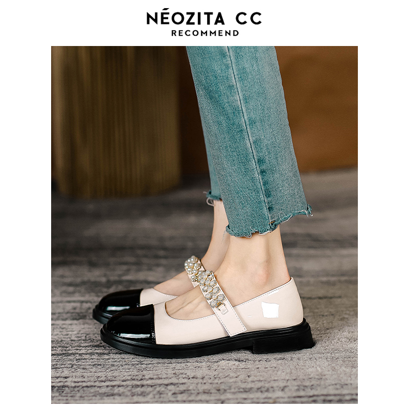 Inglées Style Retro Little Leather Shoes Women 2022 Spring New Mary Treasures Single Shoes Flat Bottom Shoes Bungart Women Shoes