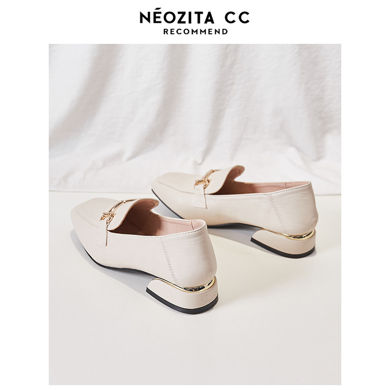 British style thick heel slip-on small leather shoes 2022 autumn new shoes temperament single shoes spring and autumn loafer women's shoes