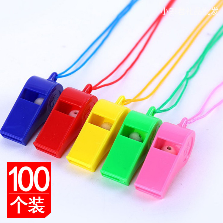 Plastic whistle children's toy gifts refueling whistle referee whistle fan lanyard games whistle