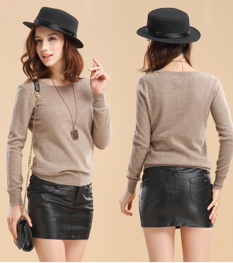 Phụ nữ áo len cashmere không thể mua một chiếc áo len mỏng bó sát với áo sơ mi chạm đáy mùa xuân và mùa thu nhỏ mặc áo len nhỏ áo len cổ lọ