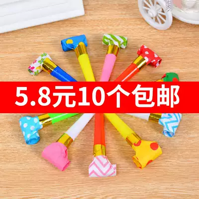 Blow blow roll blow dragon whistle Luminous kindergarten children's birthday party Telescopic piper horn baby whistle toy