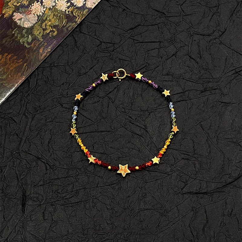 French [Designer] Rivelle Vane Colorful Wax Thread Star Bracelet Unique Design Bracelet Gift Box Set