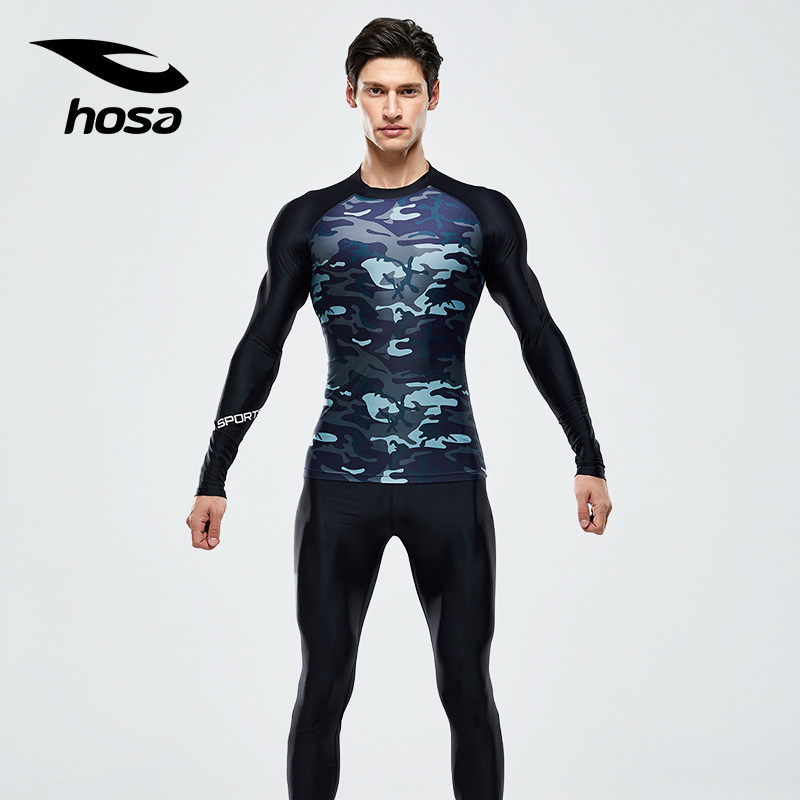 hosa Haosha men's swimsuit suit swimsuit men's swimming pants men surf men's long sleeve elastic speed dry new
