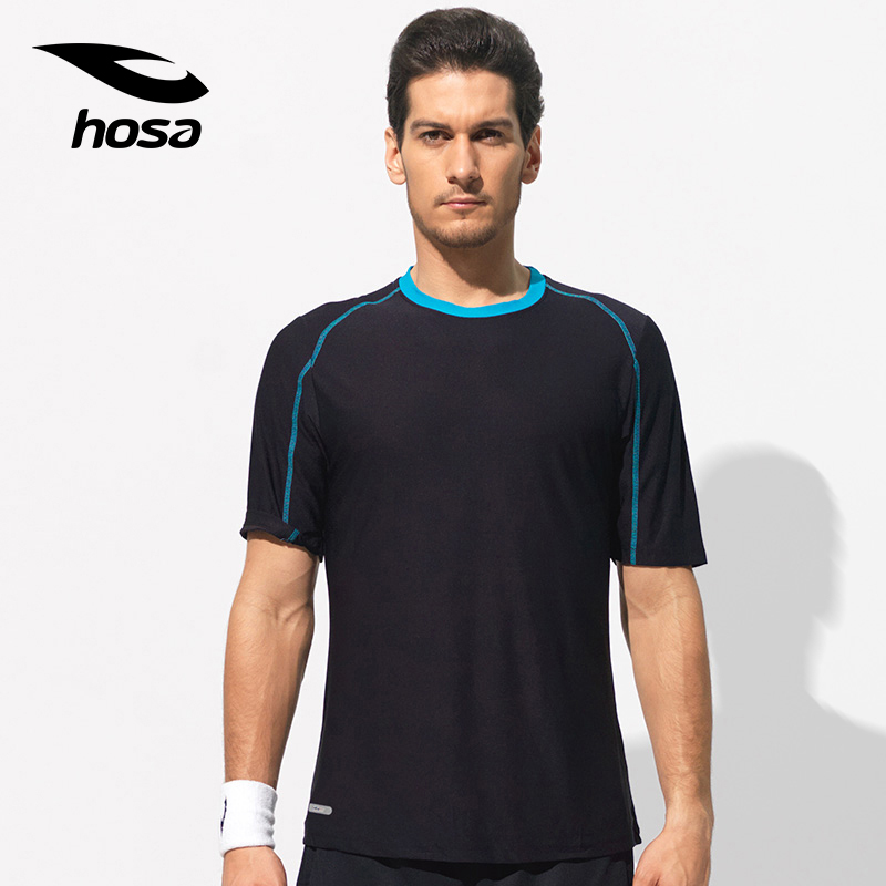 Haosha Sports T-Shirt Male Short Sleeve Round Collar Running Sports Fitness Suit Training Suck Sweat Quick Dry Sweatshirt Sweatshirt