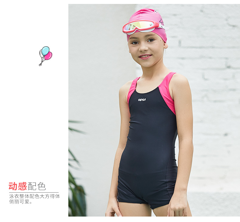 Đồ bơi một mảnh cho bé gái Hosa Hosa 2019 xuân hè mới lớn quần áo trẻ em góc phẳng co giãn cho bé - Bộ đồ bơi của Kid đồ bơi cho bé gái 11 tuổi