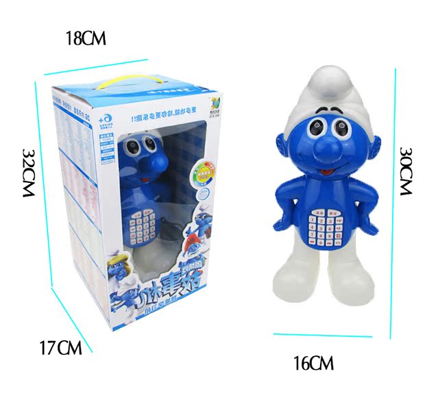 Máy thông minh Smurf Story Máy học sớm cho bé Học nói Đồ chơi giáo dục Lunren Đồ chơi Máy bé Story robot đối thoại cho bé