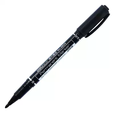 Deli 6824 small double-headed marker pen Small-headed thin-headed hook pen Mike pen Children's painting oily student pen