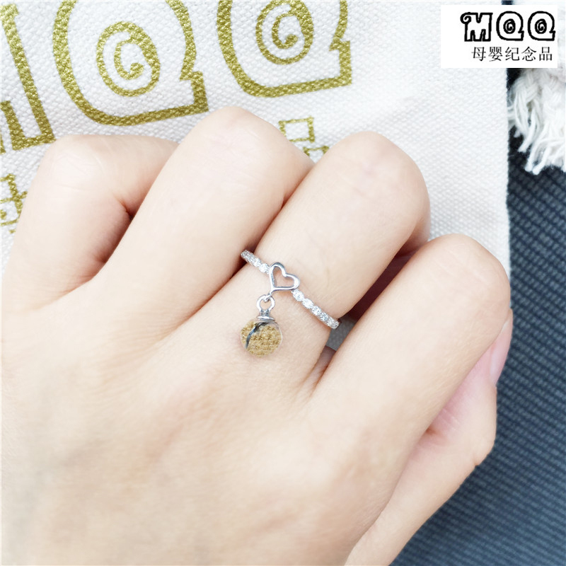 Baby Baby Hair Pendant Ring S925 Sterling Silver Fetal Hair Ring Fetal Hair Souvenir