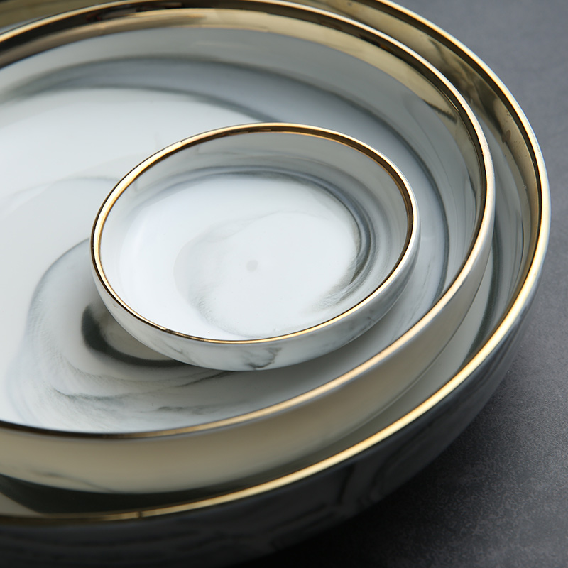 Mystery European - style up phnom penh marble ceramic tableware dishes suit household nesting bowls plates