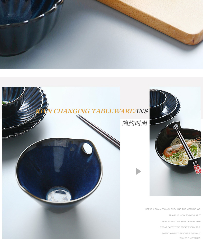 Mystery ideas put chopsticks ears ceramic bowl taste thousand rainbow such use household individuality soup bowl Japanese noodles bowl of restoring ancient ways