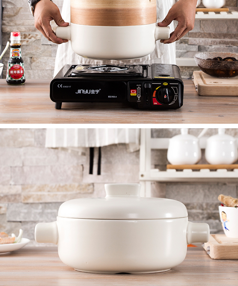 Steamer double crock pot stew household flame steamed dumplings soup cooked porridge Chinese multi - function dual ceramic casserole