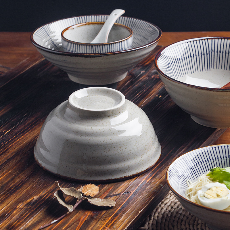 Japanese rice bowls blue rain suit tableware ceramics home eat rice bowl bowl dish dish bowl combination seat disc plate