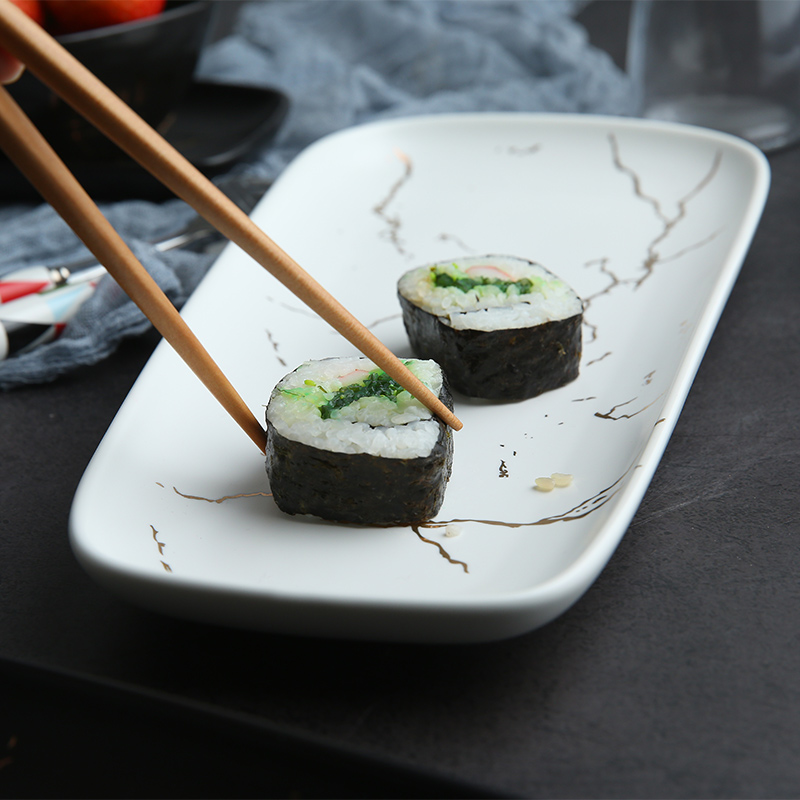 Nordic secret ins wind ceramic plates of sushi flat pallet dessert for creative see colour marble